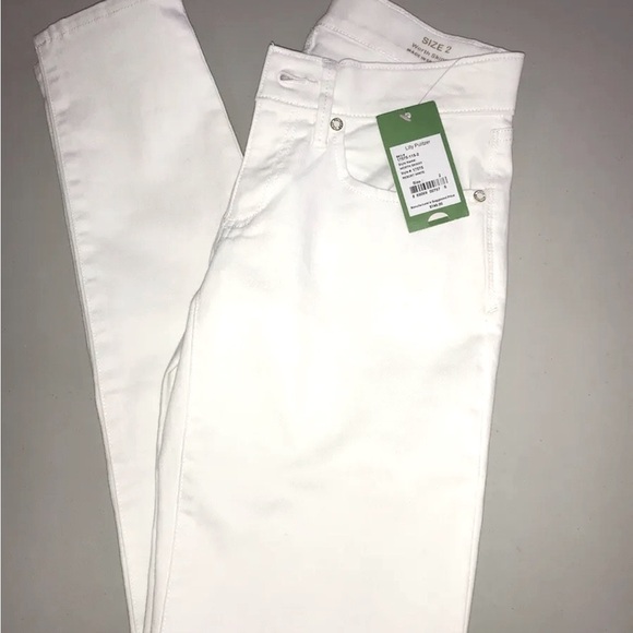 Lilly Pulitzer NWT Worth Skinny Jeans Resort White $158 Size 00,0 - Picture 2 of 11